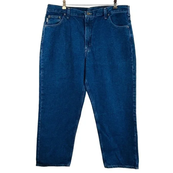 Mens 42x30 Carhartt Relaxed Fit Work‎ Jeans Straight Leg Dark Stone B160 DST