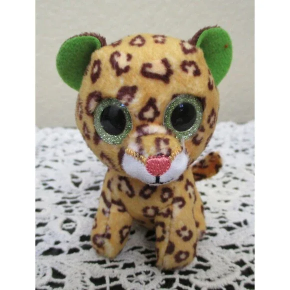 McDonald's Ty Teenie Boos Freckles the Leopard Green Sparkle Eyes NO TAG