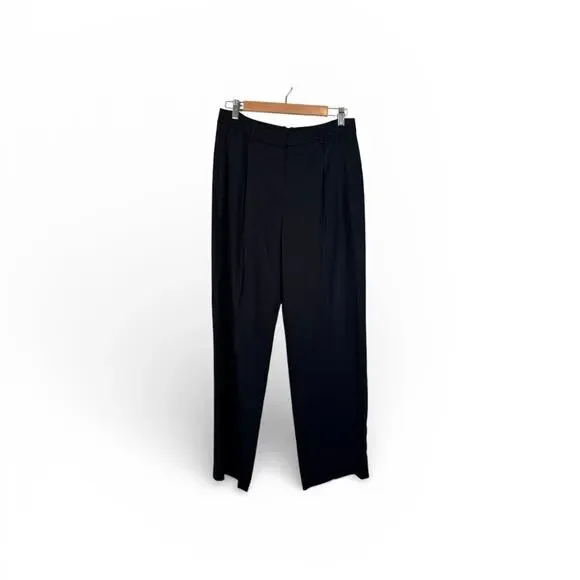 J Crew Black Straight Leg High Rise Trouser Dress Pants Womens 8 Preppy Office