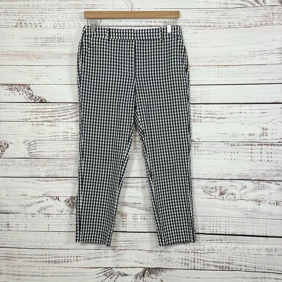J.Crew Navy Check Seersucker Crop Ankle Pants