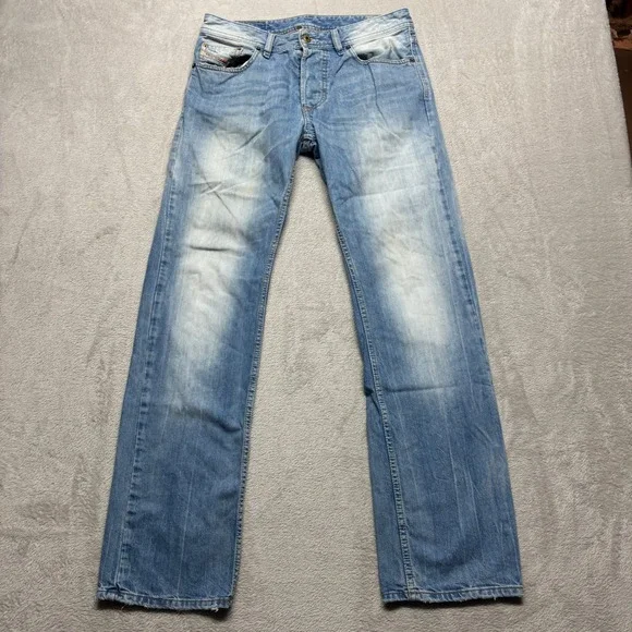 Diesel Larkee Regular Straight Leg Jeans Wash 0827F Denim Mens 31x32 Light Wash