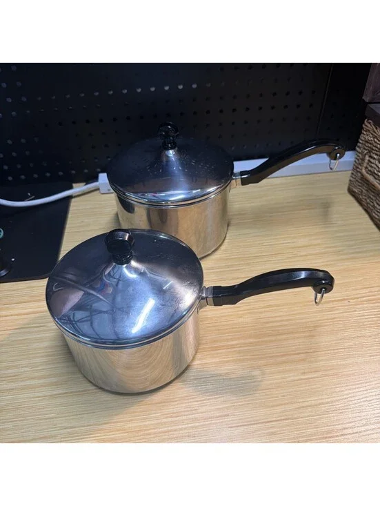 2 Vintage Farberware pots 2qt & 3qt Stainless steel with lids*