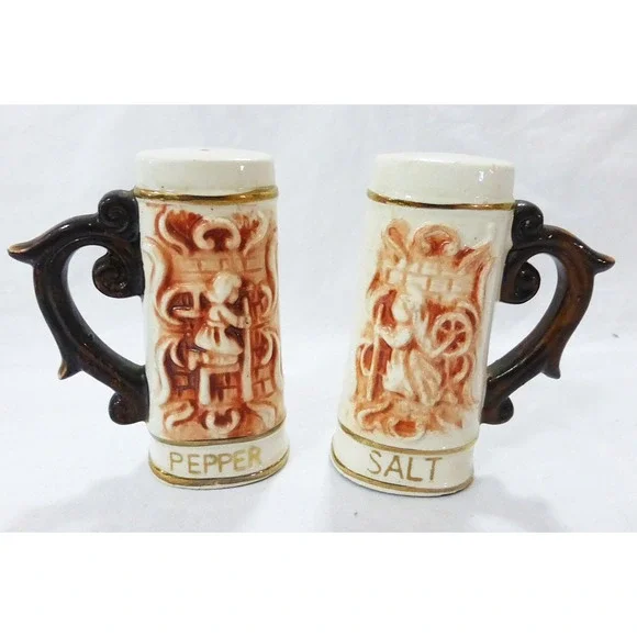 Vintage salt and pepper shakers stain look japan kitchen decor ware cottagecore