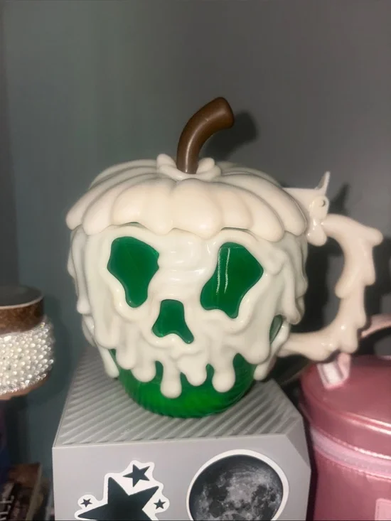 Green Poison Apple Mug with Dripping White Glaze