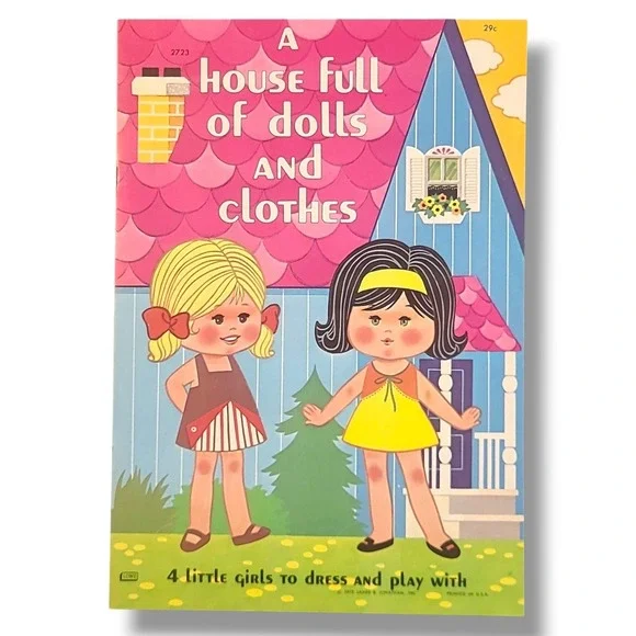 A House Full of‎ Dolls and Clothes Whitman 1971 Uncut Paper Doll Book 4 Dolls