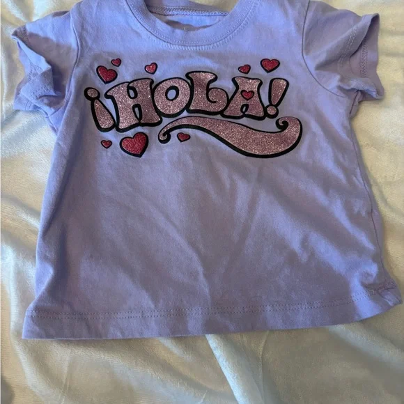 The Children's Place Lavender Tee with Pink Glitter 