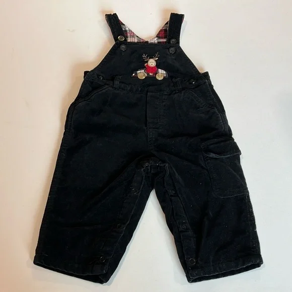 Children’s Place -‎ 3-6m unisex reindeer velour/velvet overalls