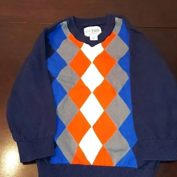 Children's Place Blue Argyle Sweater Sz 3T