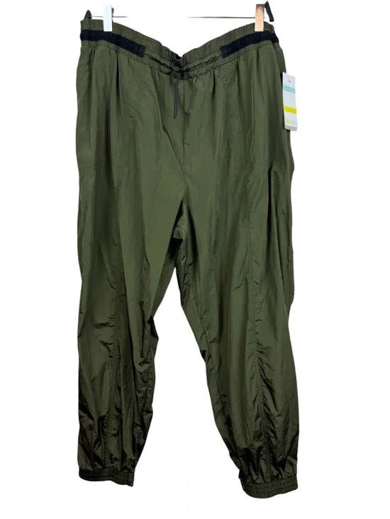 NWT Zella olive green windbreaker jogger pants sz 1X