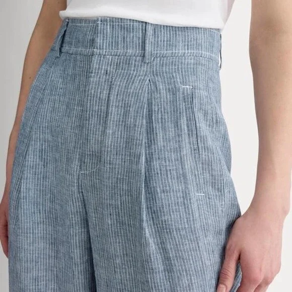 Everlane linen striped pants Highrise Breathable euro ren coquette lagenlook 4