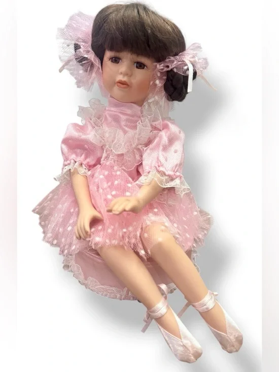 Seymour Mann Connoisseur Collection Ballerina in Pink Sitting Upon Music Box