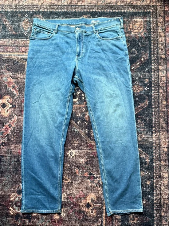 Faherty Light Blue Men’s Jeans Cotton Slim Straight Stretch