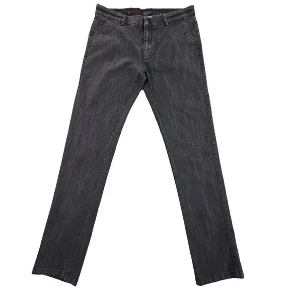 Tailored Recreation Premium Pants Men's 34x34 Black Chambray EUC Stretch TRD-203