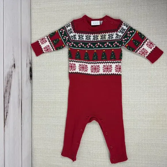 The Children's Place Sweater One Piece Outfit Christmas 6-9 Mo.‎