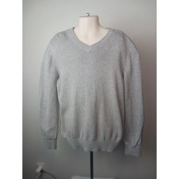 Childrens Place Kids Boy Gray  Long Sleeve V-Neck Sweater Size M (7/8)