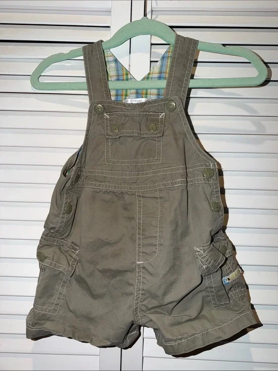 The Children's Place Olive Green Short Overalls for Kids