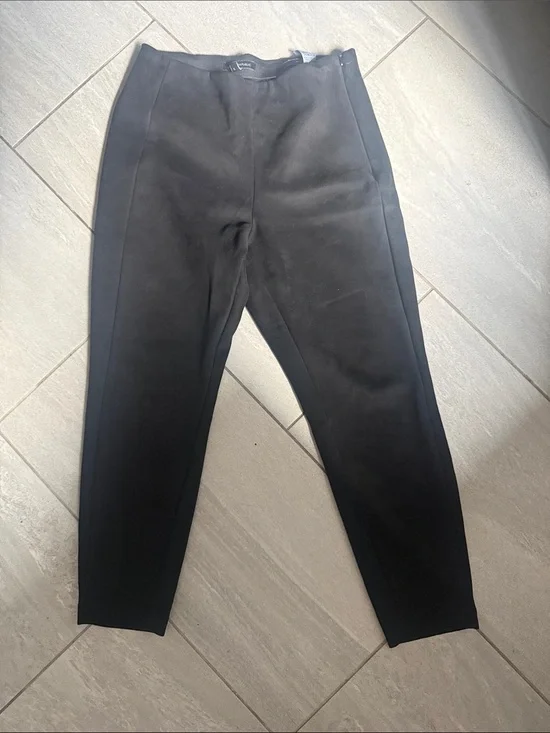 Banana Republic black suede leather pants