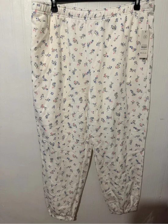 NO Boundaries Cream Floral Jogger Pants NWT XXL