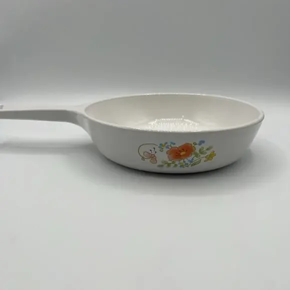 Vintage CorningWare F-83-B 6.5” Skillet Frying Pan Floral Butterfly Pattern