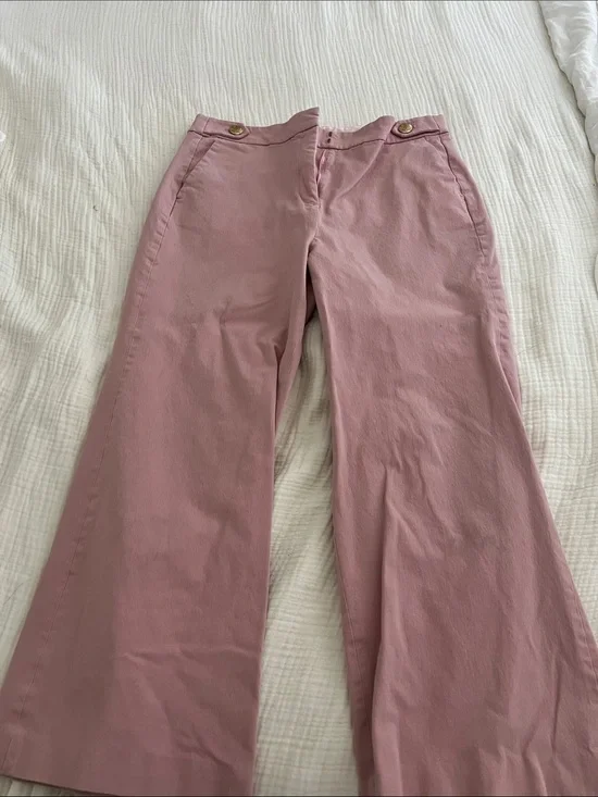 J. Crew Blush Pink Pants with Decorative Gold Buttons