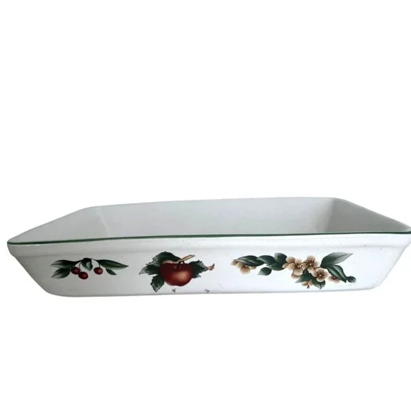 Citation‎ Cades Cove Collection Rectangular Ceramic Baking Dish Apple & Floral