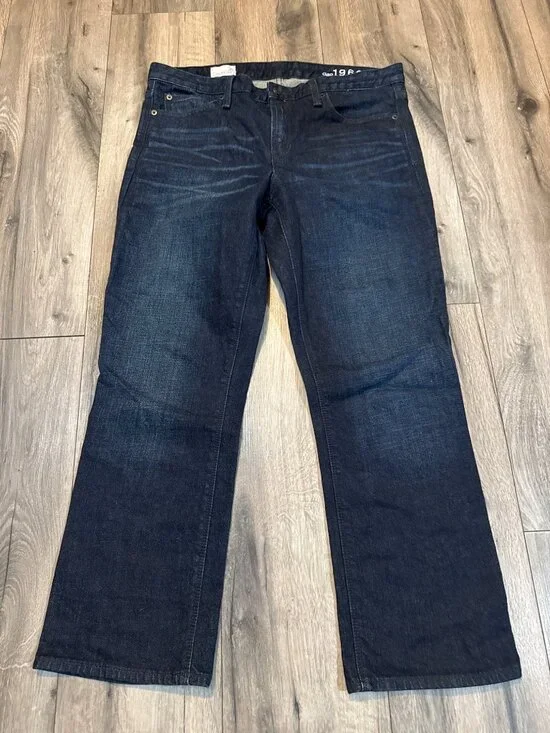 Gap 1969 Mens Classic Straight Fit Jeans Dark Wash Size 31 Regular Cotton Blend