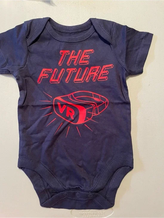 Navy Baby Onesie with Red 