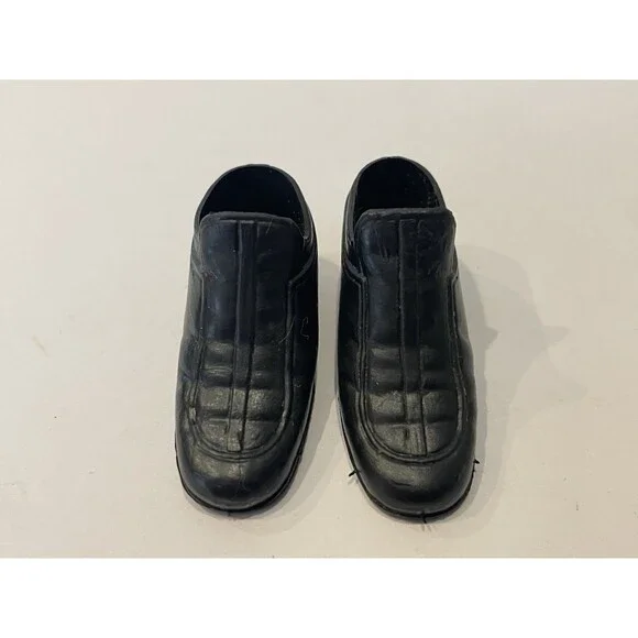 Vintage MEGO SONNY BONO DOLL 1976 Pair Black High Heel Loafers Shoes