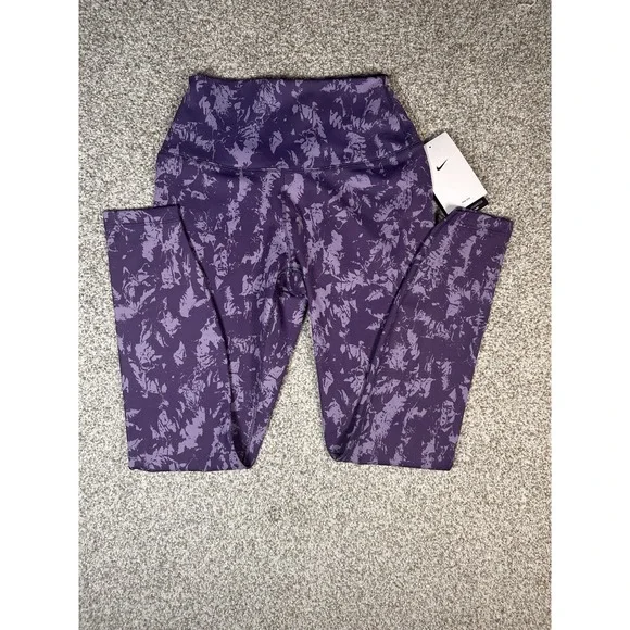 NWT Nike One Dri-Fit High-Waisted 7/8 Size Small Women's Purple Printed Leggings