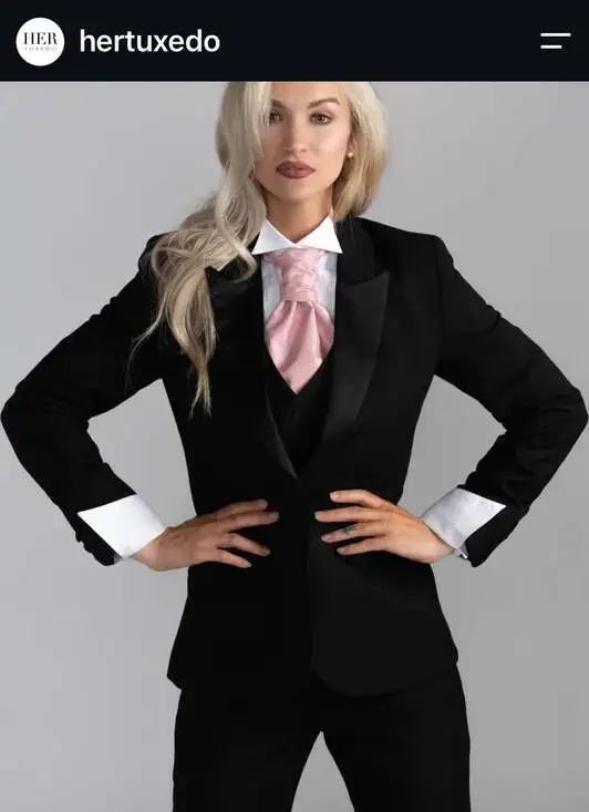 Her Tuxedo Women's 2-Piece Black Tuxedo Suit Set Size 8