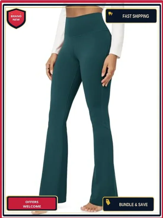 High Waist Flare Bootcut Yoga Pants Women Wide Leg Lounge Leggings 32