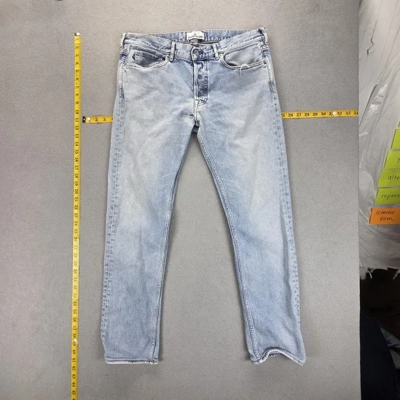 Stone Island Jeans Mens Blue Type SL Light Wash Button Fly‎ Fits 34x30