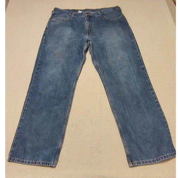 Carhartt Relaxed Fit Straight Leg Jeans Mens 38x30 Blue Denim‎ Work Pants N