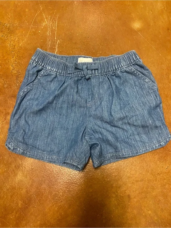 The Children's Place Girls Chambray Pull-On Denim-Look Shorts Blue Size 8 Casual