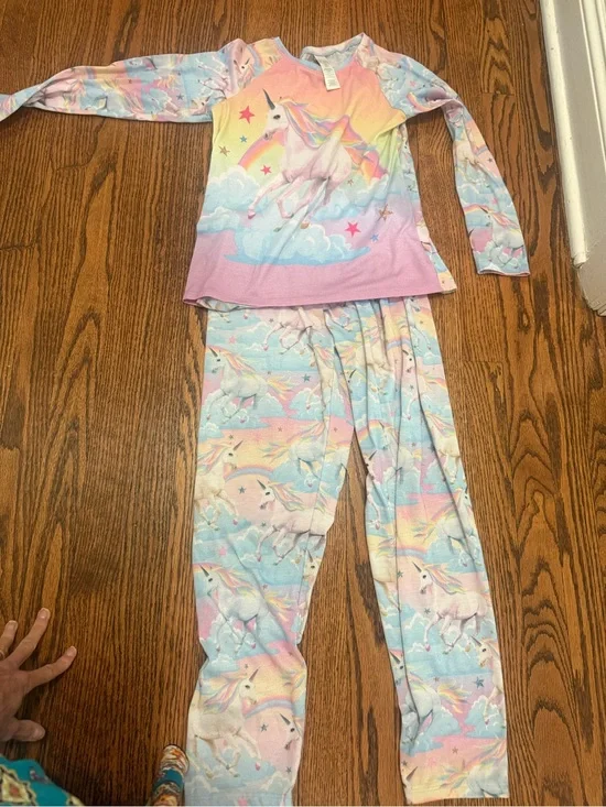 Kids Unicorn Rainbow Pajama Set - Pastel Multicolor