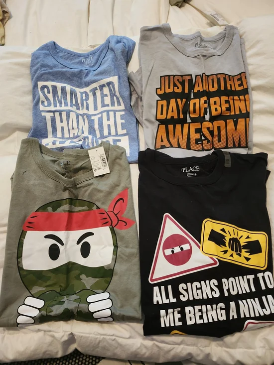 NWT - The Childrens Place Boys Graphic Tee - Lot Of 4 T-Shirt Size 16