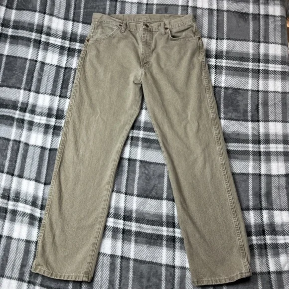 Wrangler‎ Jeans Mens 34x30 Beige 13MWZTD Cowboy Cut Straight Leg Vintage Western