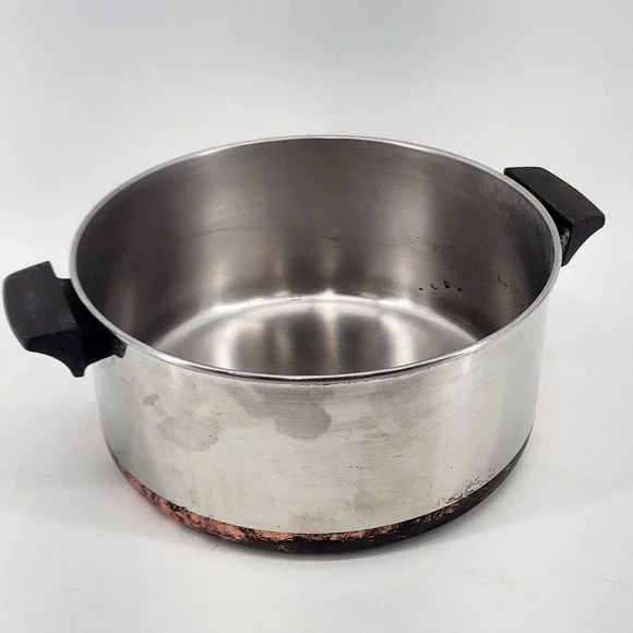 Vintage Revere Ware Stock Pot 6 Quart Copper Bottom Clinton IL USA 1986