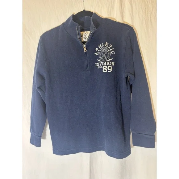 The Children's Place Boys Dark Blue Knit Zipper Shirt Size Large Q36‎