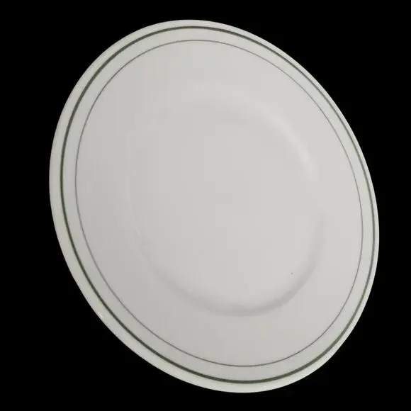 Fraunfelter China Green Band Dessert Plate Restaurant Ware Vintage