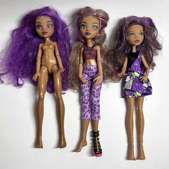 Monster High Clawdeen Wolf Doll Lot 3 G3 G1 TLC Parts OOAK