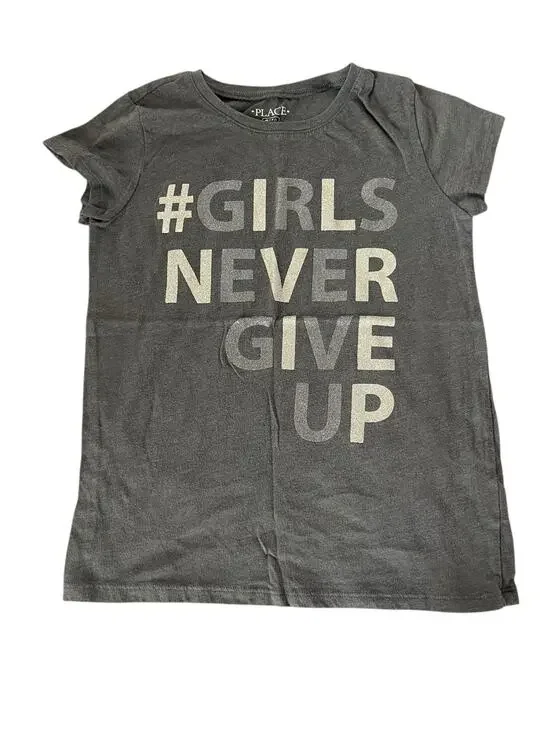 The Children's Place Girls Never Give Up Short Sleeve T-Shirt Youth Size Medium