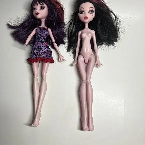 Monster High Elissabat Ghoul Fair & Draculaura Doll Lot G1 For Parts Cut Hair