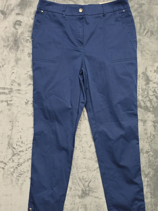 Chico's Navy Luxe Twill Utility Cropped Ankle Pants Sz 0(4-6)