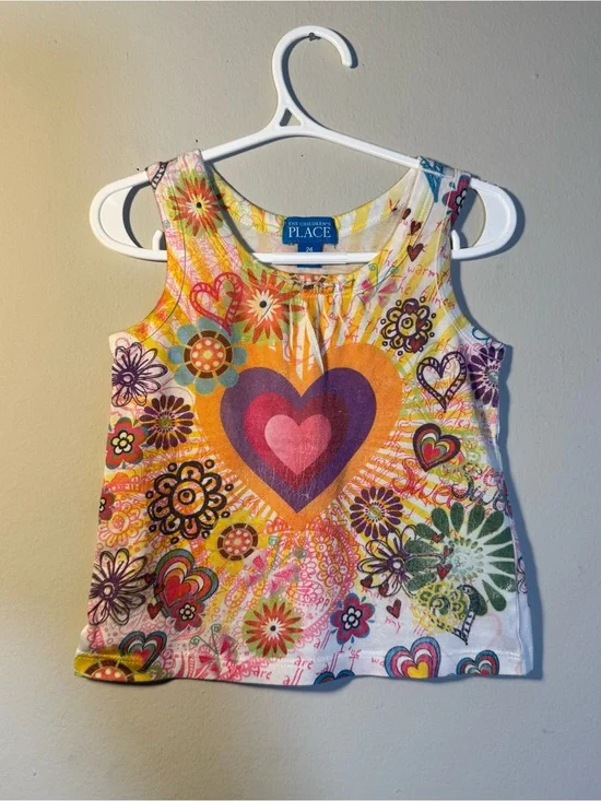 The Children's Place Girls' Multicolor Heart Tank Top