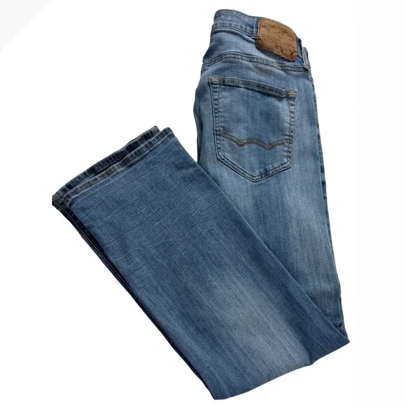 American Eagle Outfitters Mens Extreme Flex Original Boot Jeans 30x30 Light Wash