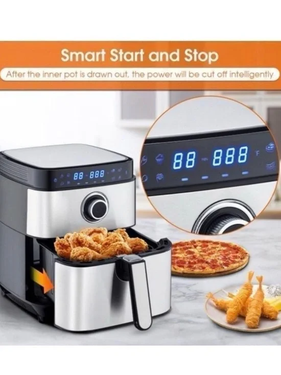 MOOSOO 8-in-1 Air Fryers, 5.2 Quart Air Fryer with Digital Touchscreen, Stainles