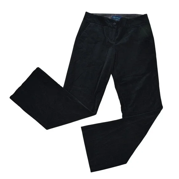 Boden Womens Black Velvet Bootcut Trousers Mid Rise Dress Pants Size 10R