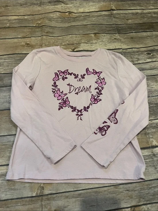The Children’s Place Girls Size S (5/6) Dream Long Sleeve Shirt with Butterflies