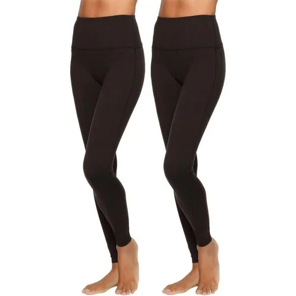NEW Felina 2 Pack Velvety Soft Women's S 7/8  Legging  High Waist Black